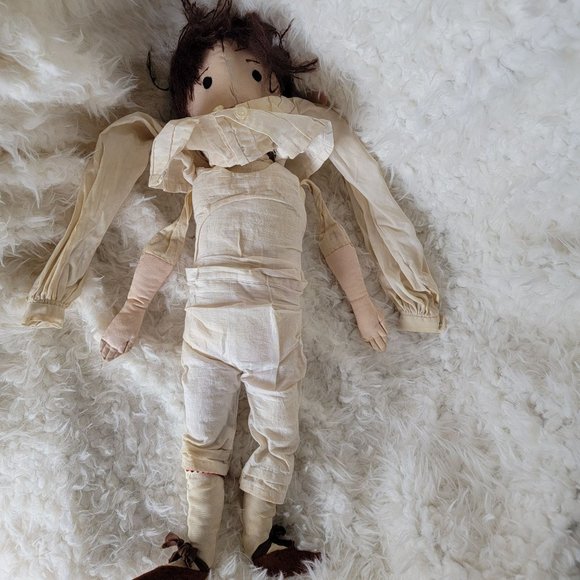 Vintage Handmade Hand Sewn Rag Doll with Custom Clothes - Picture 3 of 6